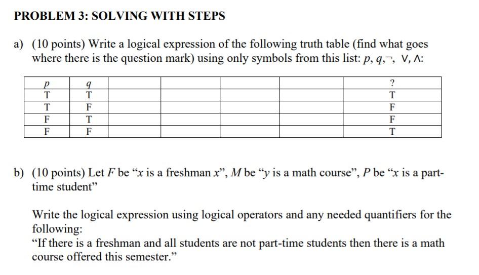 Only the b) thank you PROBLEM 3: SOLVING WITH STEPS a) (10