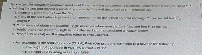 how to write in Dev C++ Given a text file containing unknown
