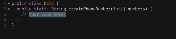 in the form of a phone number im using a training software.