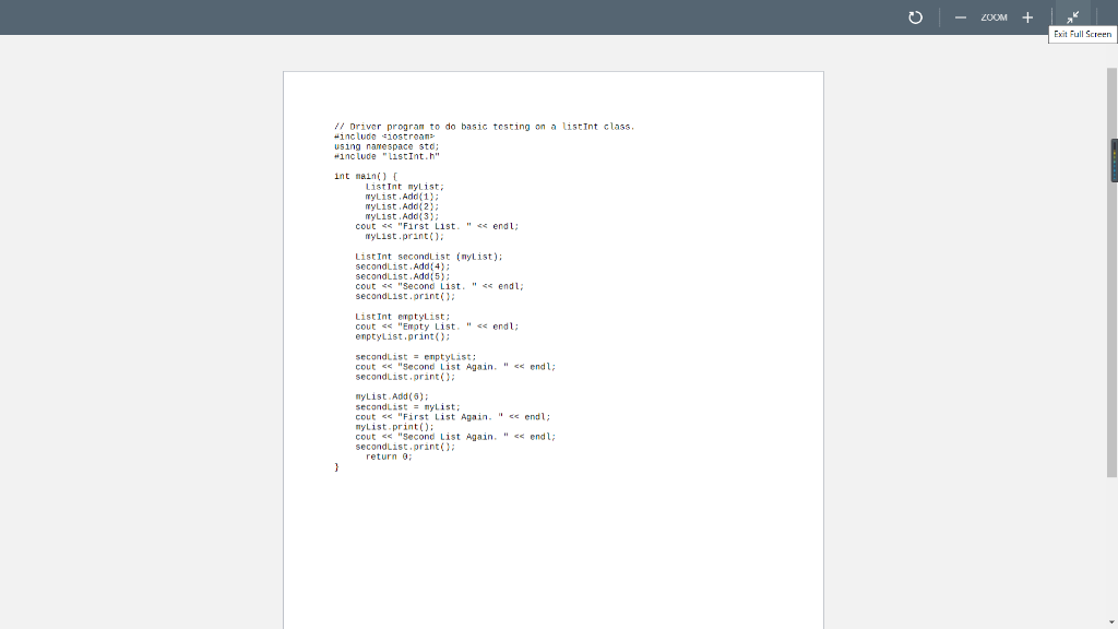 You will modify the Linked List of Integers program that we have