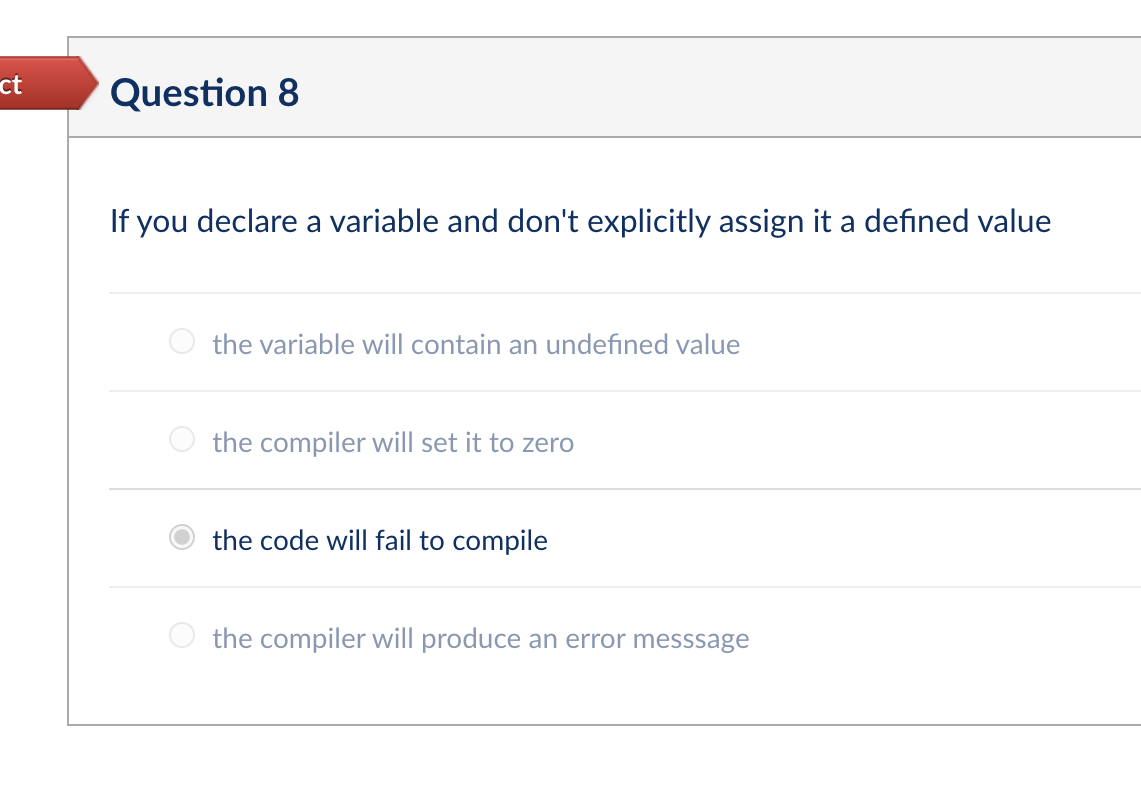 ** IN C++ PLEASE EXPLAIN WHY THANK YOU! ct Question 8