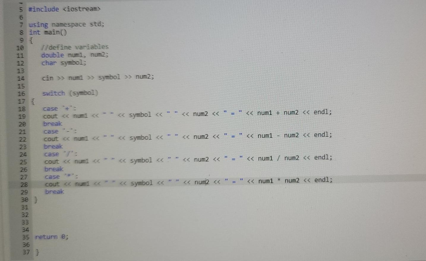Write a program that reads in a simple mathematical expression consisting of
