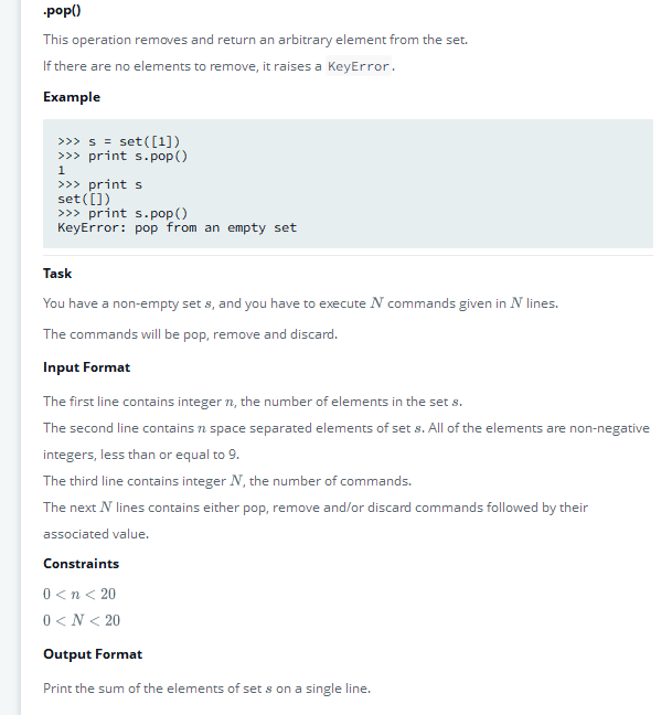 This operation removes element r from the set. If element z does