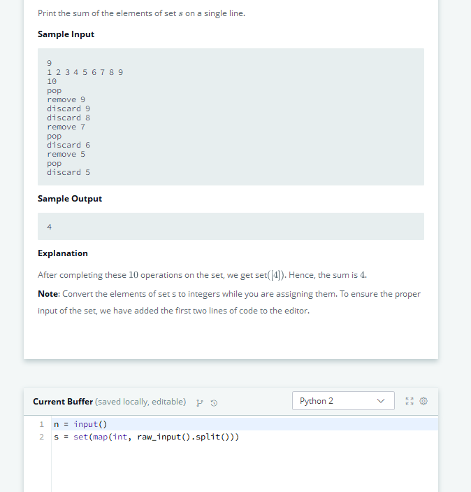 not exist, it raises a KeyError The .remove(x) operation returns None Example