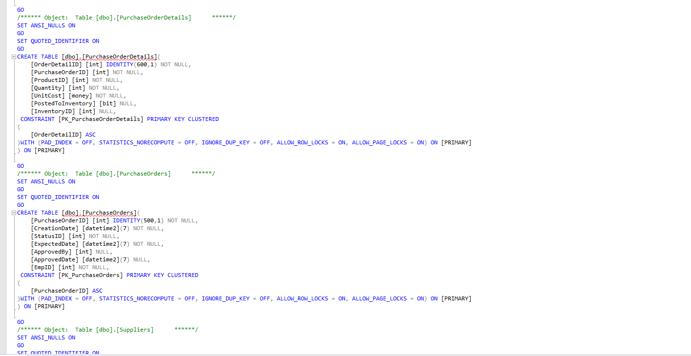 with the create commands in it (file name: LastName_HW2.sql). This file would