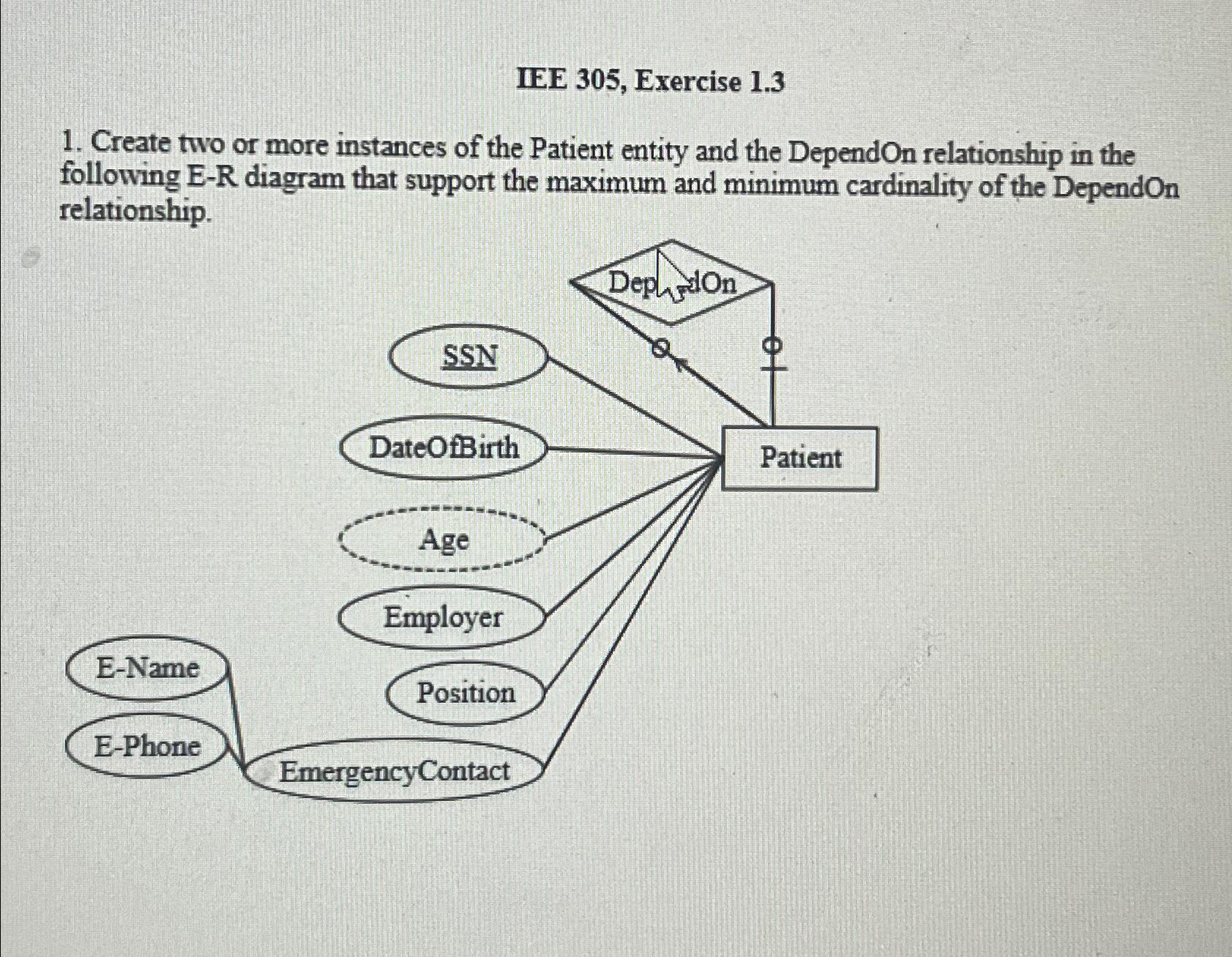  IEE 305, Exercise 1.3 Create two or more instances of the