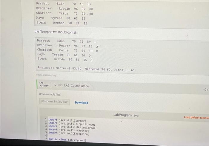 separated values (tsv) file. The program then creates a text file that