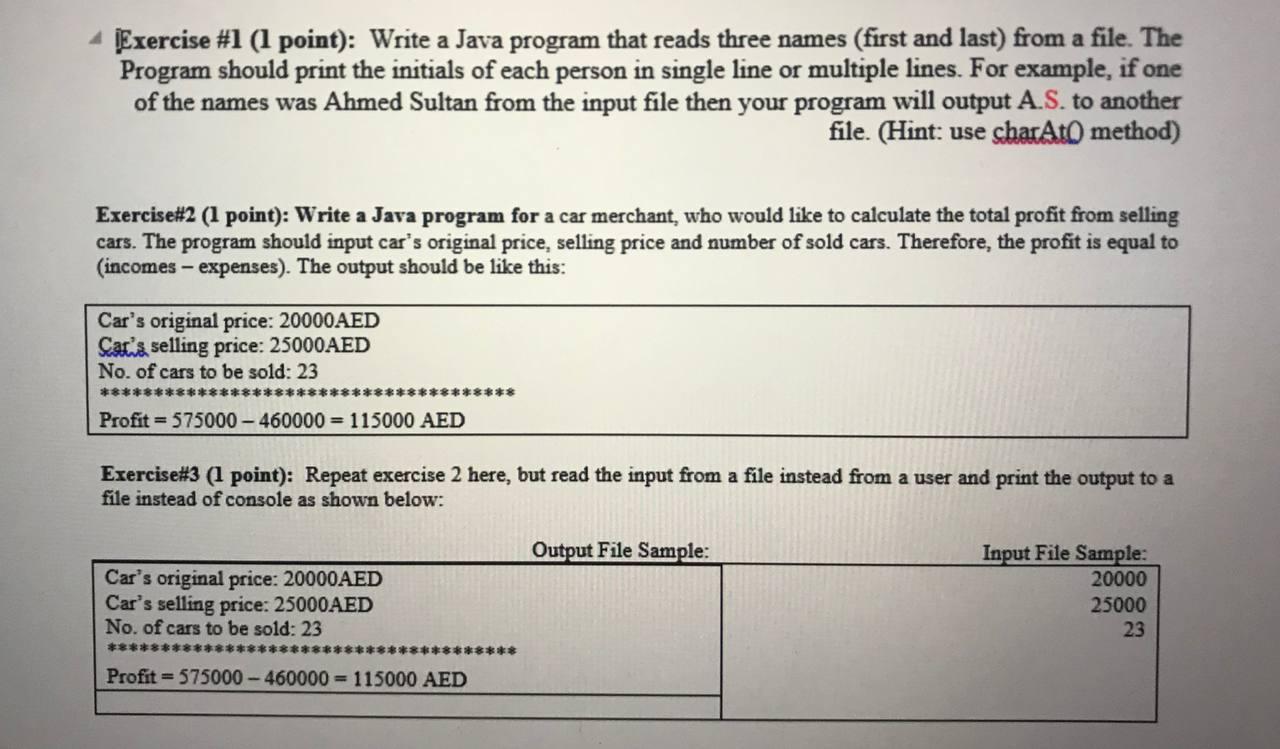 Please do 1,2,3 java netBeans Exercise #1 (1 point): Write a Java