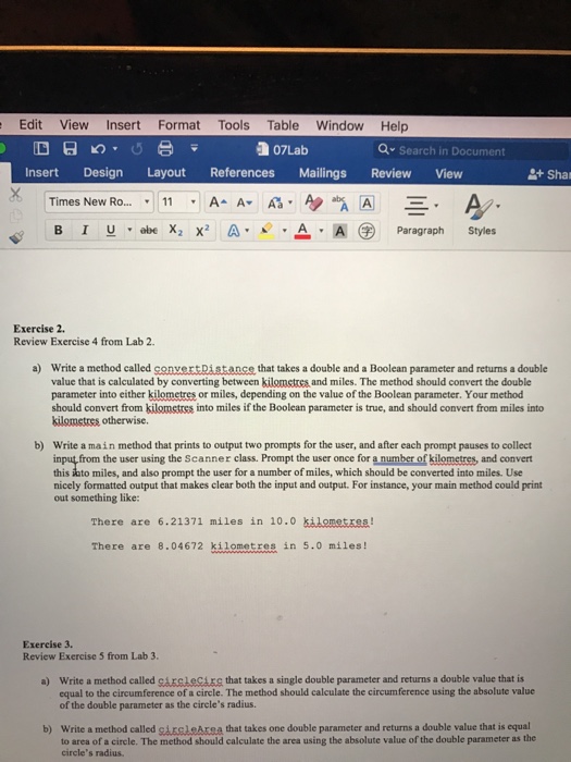  ex2 a and b Review Exercise 4 from Lab 2. a)