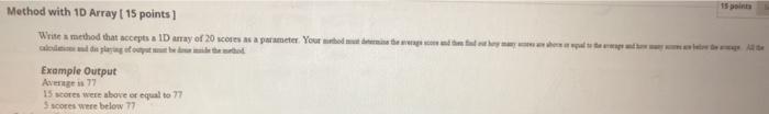 15 point Method with 10 Array ( 15 points ] Write