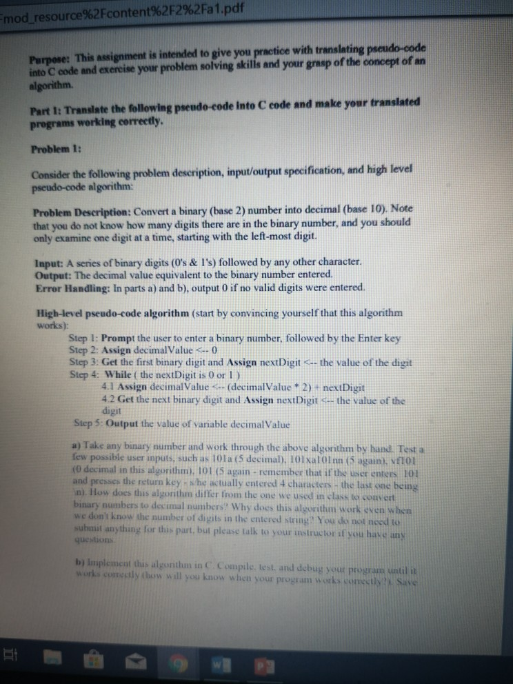 . mod.resource%2Fcontent%2F2%2Fa 1.pdf Parpose: This assignment is intended to give you