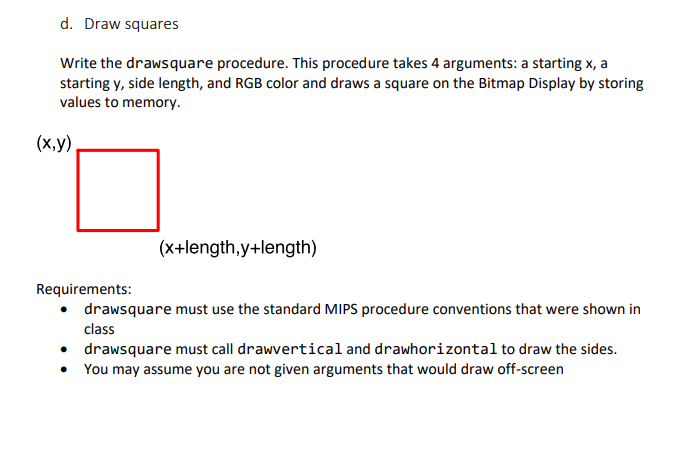 must use the standard MIPS procedure conventions that were shown in class