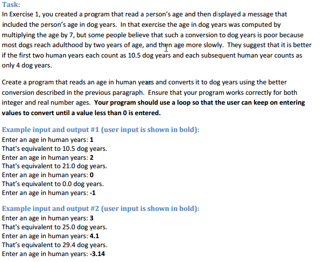  Task: In Exercise 1, you created a program that read a
