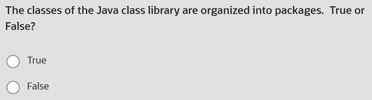  The classes of the Java class library are organized into packages.