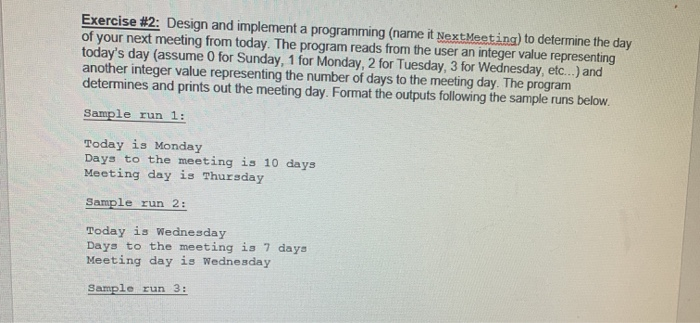 C++ just C++ Exercise #2: Design and implement a programming (name it