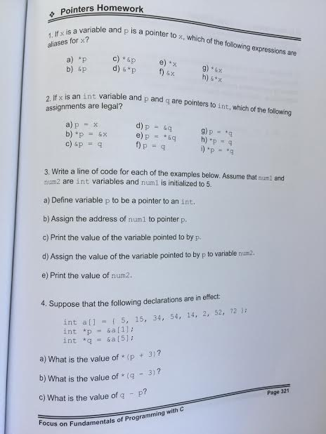  pointers Homework 1 is a variable and p is a pointer