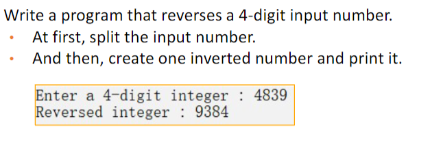  Write a C ++ program Write a program that reverses a