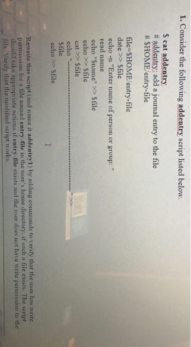  UNIX script problem, please provide screenshot of working program with output