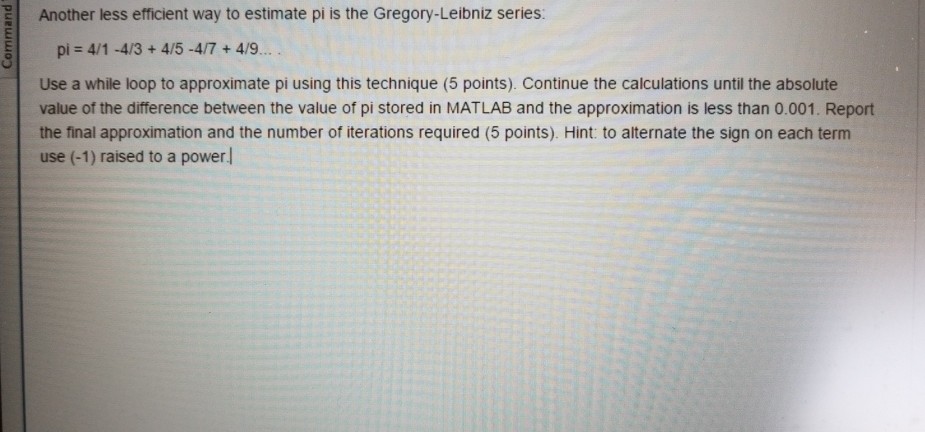  need help on this while loop as well in Matlab Another