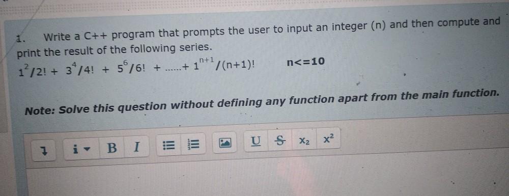  Write a C++ program that prompts the user to input an