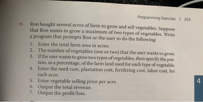can you please do problem 19 in c++ 19. Programming Exercises |
