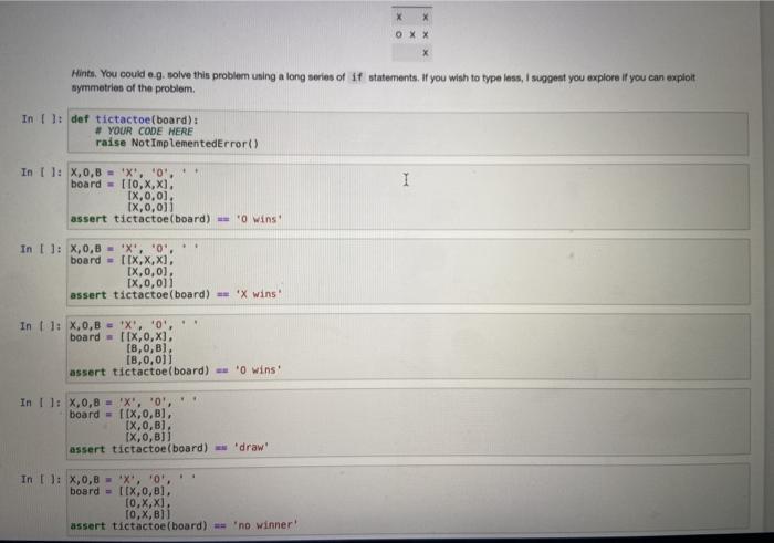 Toe (noughts and crossen - Xo and Os). We representa whose entries