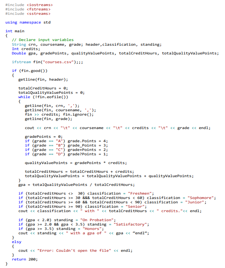 Find and Fix all errors (syntax, logic and runtime errors) in the