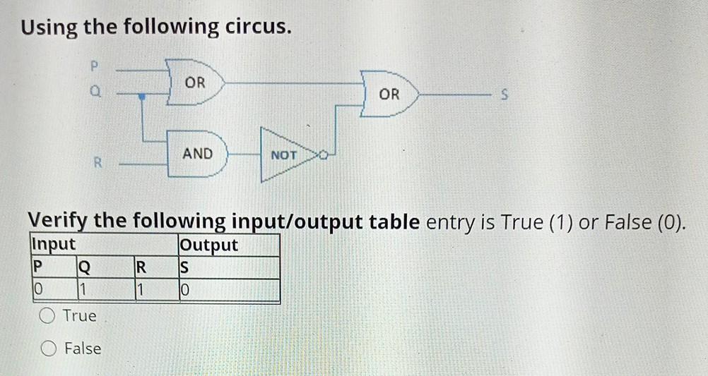 answer Using the following circus. P OR 0 OR S AND
