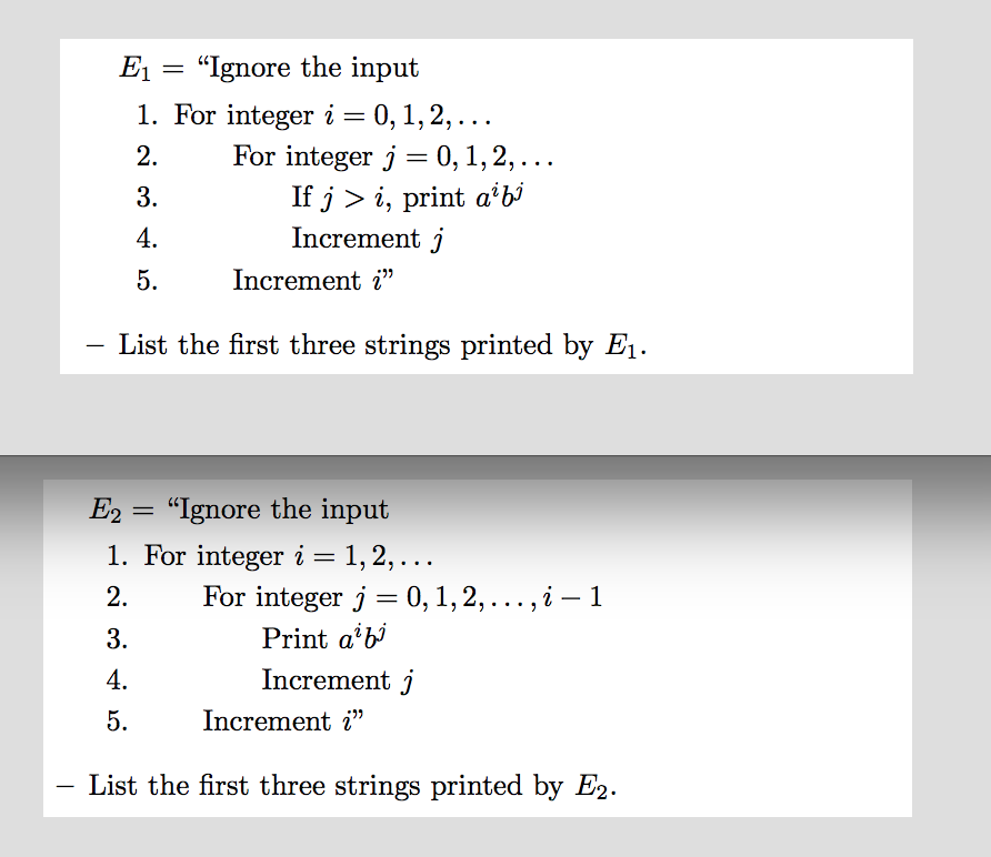  E1 - "Ignore the input 1. For integer i- 0,1,2,... 2.