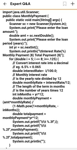 Lab Exercise 2 Please enter the loan period (years): Enter the loan