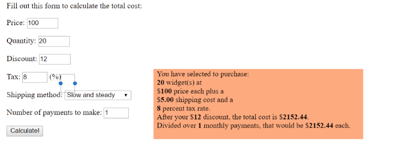  Create an html/php script such as the following which will ask