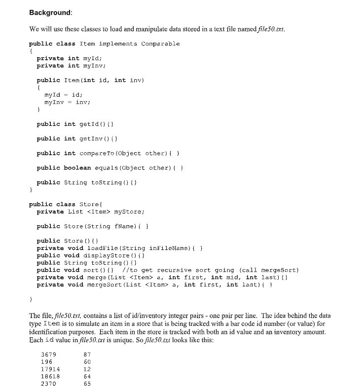  Background: We will use these classes to load and manipulate data
