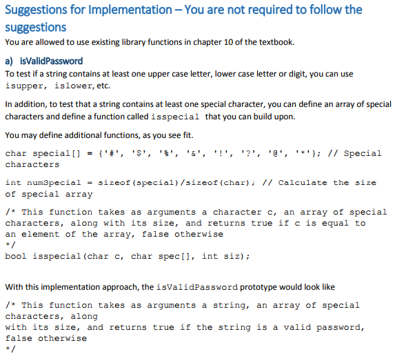 letter, digit or special character. A special character is one of the