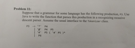  Here is the tokenizer.java class associated with this problem: /** This