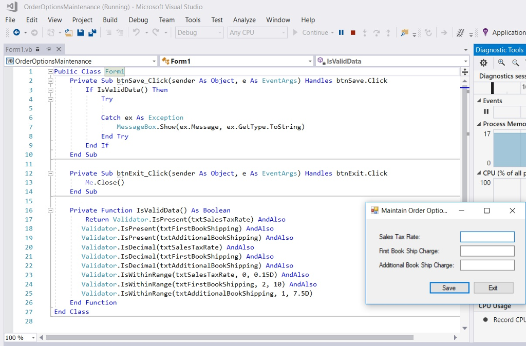 Extra 24-1 Use the Entity Framework to create an Order Options Maintenance