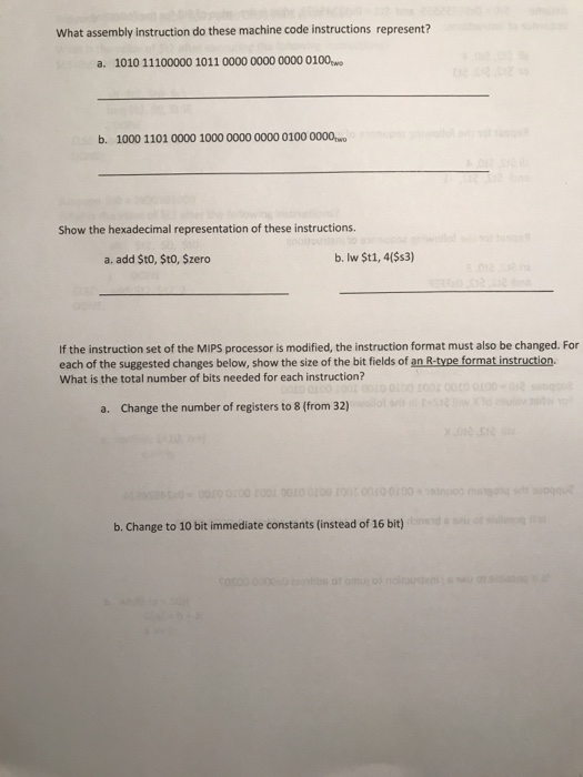  What assembly instruction do these machine code instructions represent? a. 1010