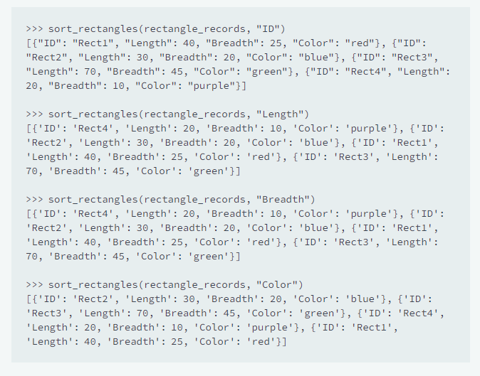 screenshot of the code: We have the following rectangle records in a