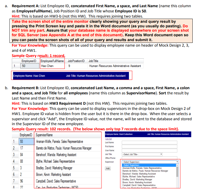 based on the set of tables and requirements below: tblAddress AddressID tblCompany