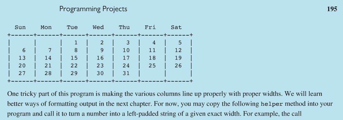  SUBMIT DayGrid.java Additional Iverson requirements for Bellevue College CS210, WINTER 2018: