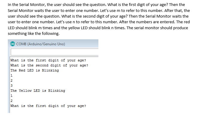 Arduino Serial Input and Output Modify the code provided in class to