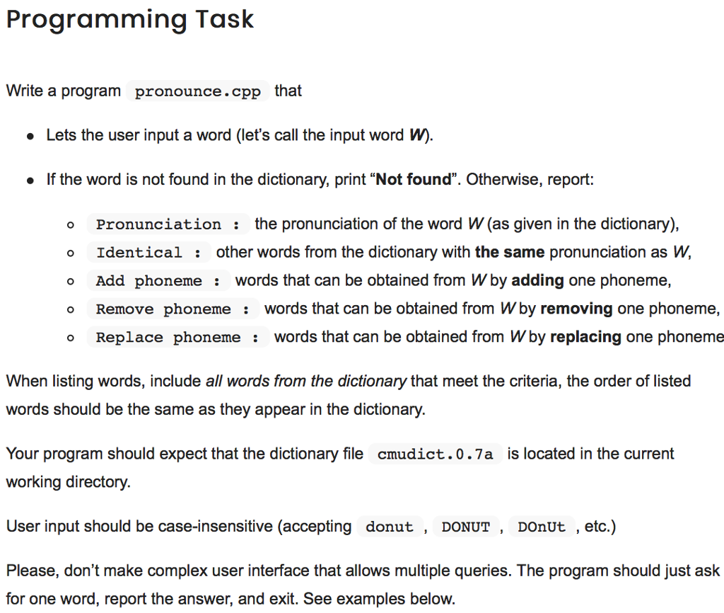 Write a C++ program that does the task given (the extra information