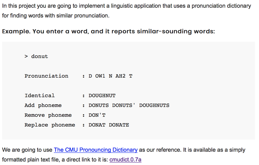 is to explain the task better). The dictionary can be reached through