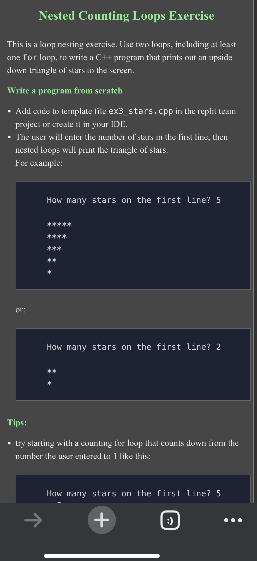  Nested Counting Loops Exercise This is a loop nesting exercise. Use