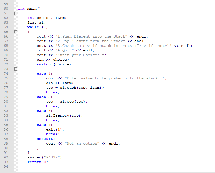 correct type and when the program is read if the bool is