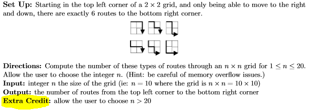 Help with this counting lattice paths program using C++ with comments. More
