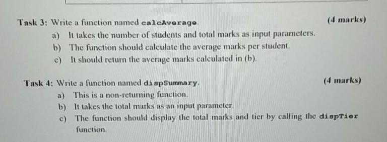 is a non-returning function b) It takes the score of question 1,