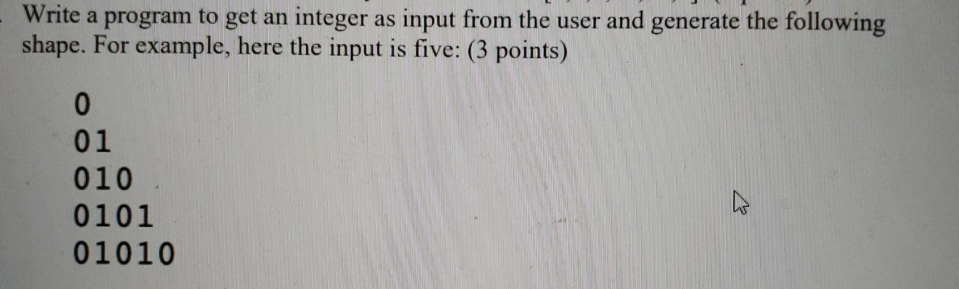 write using Java Write a program to get an integer as input