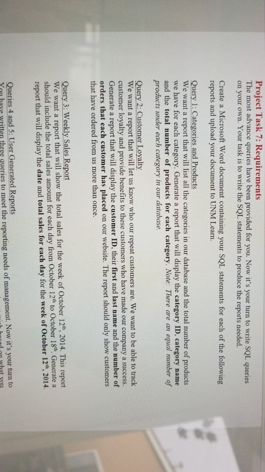 tables and insert the data 4) write SQL statements for data extraction