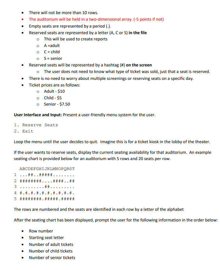 programming fundamentals (file /O, loops, conditional statements, arrays, functions) Problem: In preparation