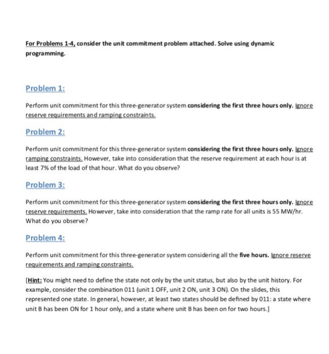 Solve these problems considering the attched data For Problems 1-4, consider the